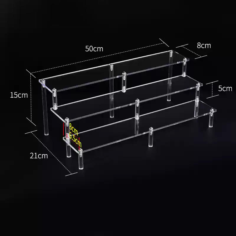 Display Risers Set - อะคริลิค Riser ชั้นวางจอแสดงผล,3 ชั้นสําหรับ Amiibo Funko